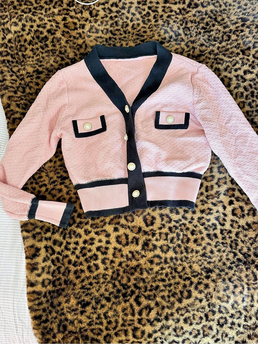 Pink & Black Cardigan